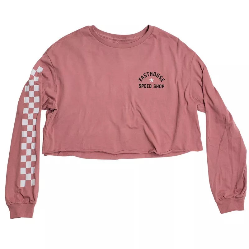 Fasthouse Star Long Sleeve Crop Tee – Womens – Heather Mauve