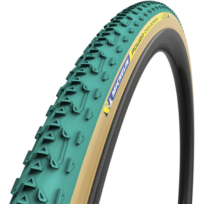 Michelin Power Cyclocross Jet Tire – 700 x 33 Tubular Folding Green/Tan