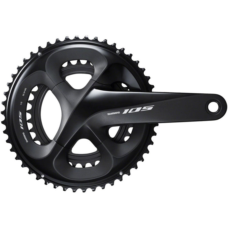 Shimano 105 FC-R7000 Crankset – 165mm 11-Speed W/O Rings 110 BCD Hollowtech Crank Arms Hollowtech II Spindle Interface BLK