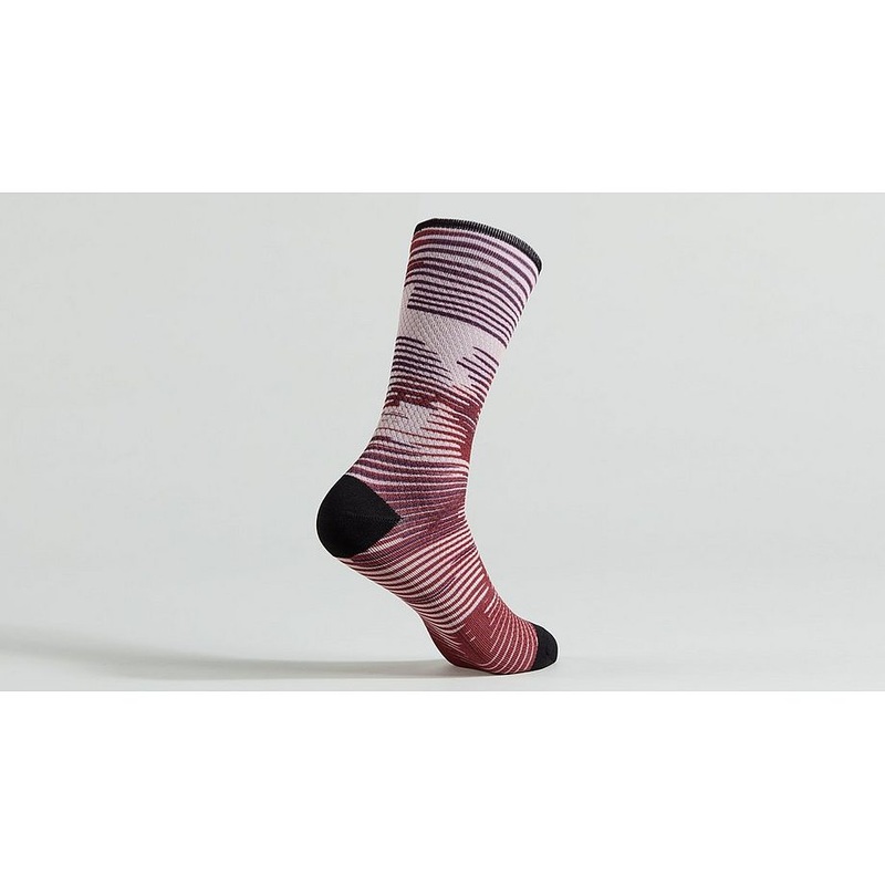 Specialized soft air tall sock maroon blur l