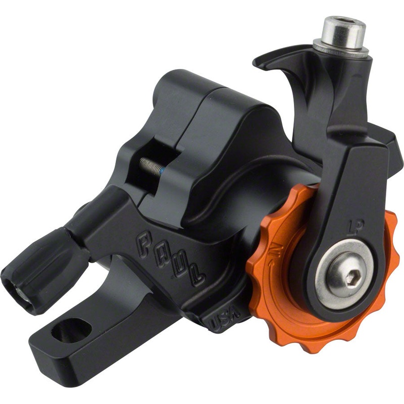 Paul Component Engineering Klamper Disc Caliper, Long Pull, Black with Orange