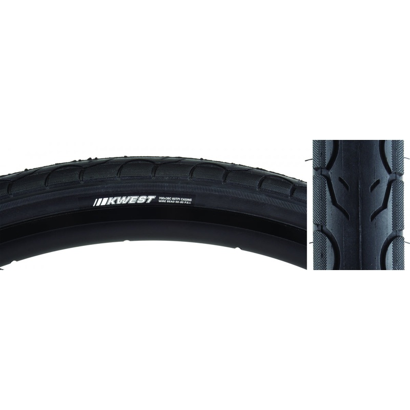 Tire Ken Kwest 700X38 Black/Bk Src/60 Wire 65Psi