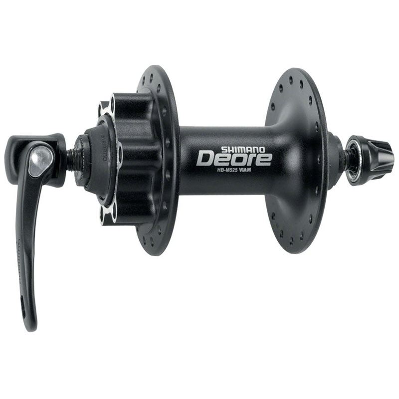 Shimano Deore HB-M525A Front Hub – QR x 100mm, 6-Bolt, Black, 32h