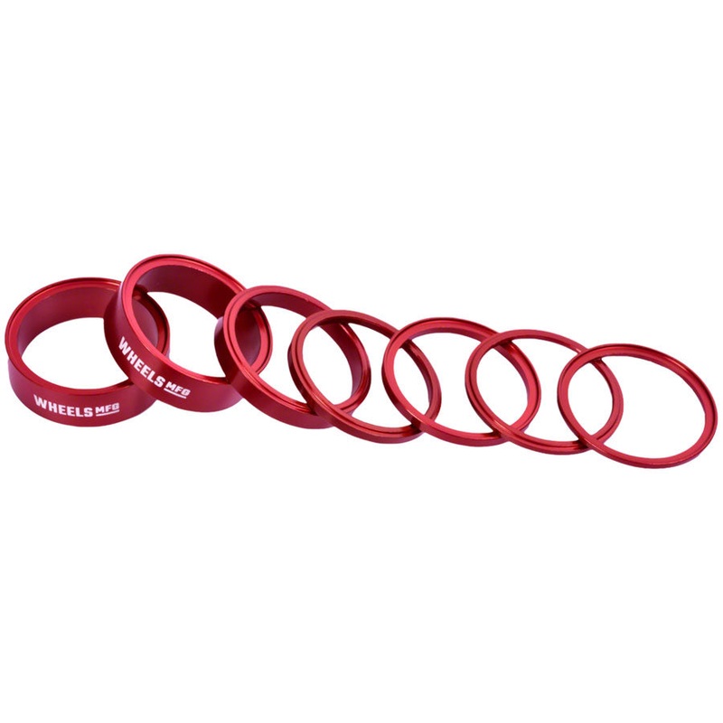 Wheels Manufacturing StackRight Headset Spacer Kit – Red