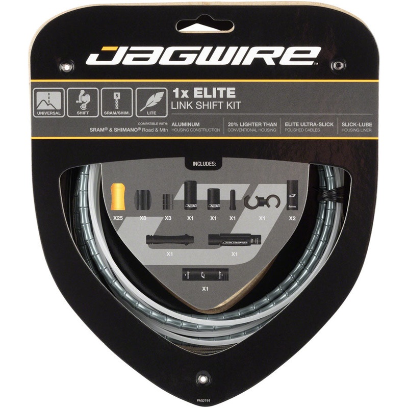 Jagwire 1x Elite Link Shift Cable Kit SRAM/Shimano Polished Ultra-Slick Cable Ltd. Gray