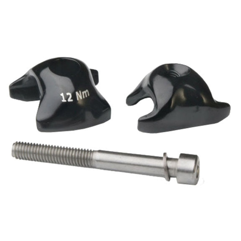 WCS 1-Bolt Seatpost Saddle Rail Clamp – Outer Plates For Carbon Posts 7 x 9.6mm Rails BLK
