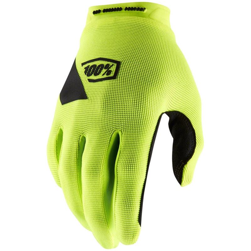 100% Ridecamp Gloves – Flourescent Yellow Full Finger Mens 2X-Large