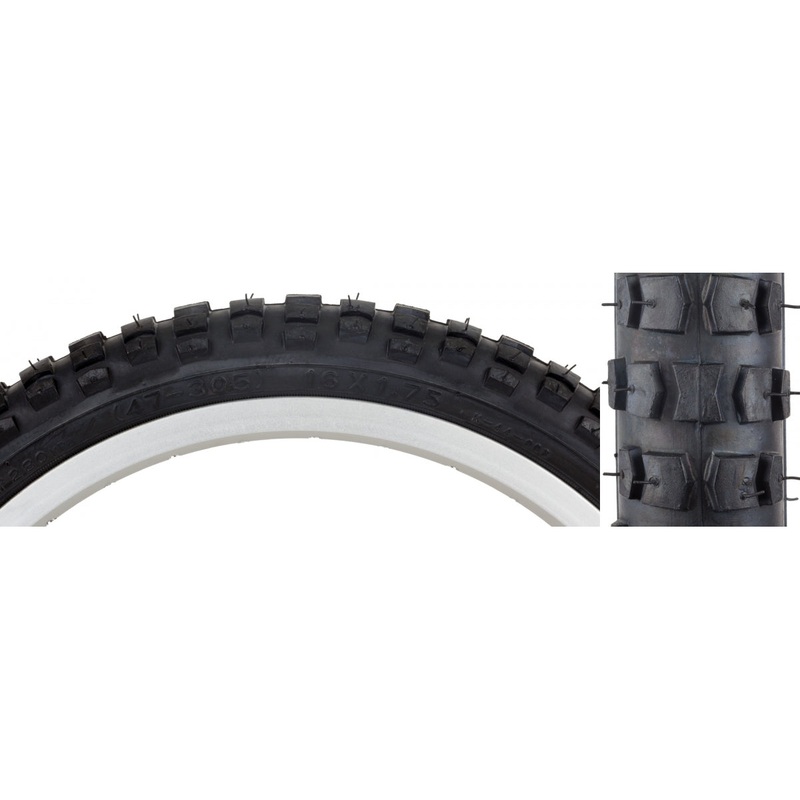 Sunlite MX 16 x 1.75 BK/BK MX K44 Wire BMX Bike Clincher Reflective No. ISO 305