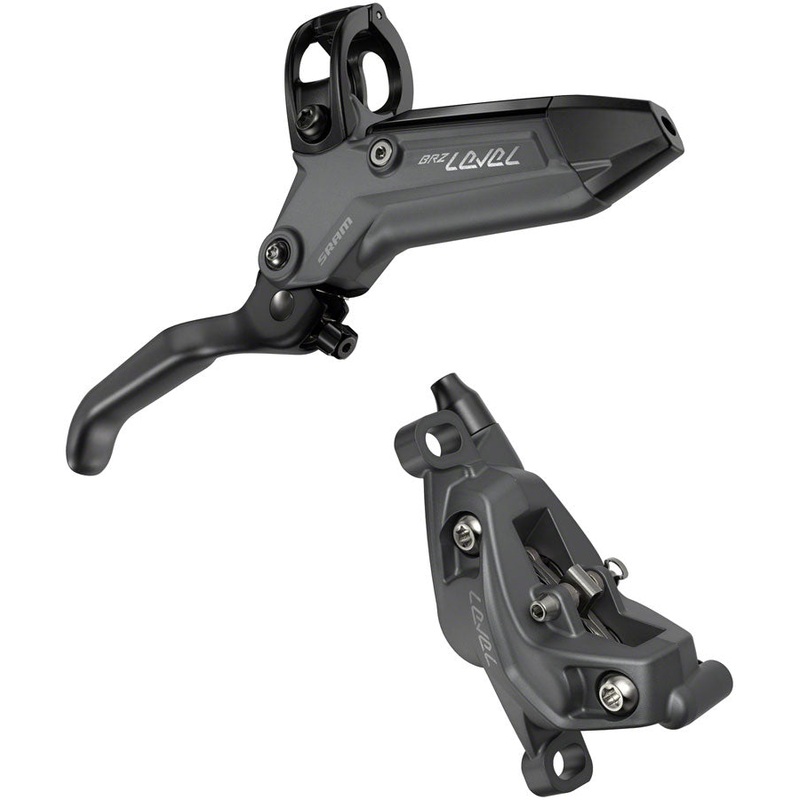 SRAM Level Bronze Stealth Disc Brake and Lever – Rear, Post Mount, 4-Piston, Aluminum Lever, SS Hardware, Dark Polar, C1