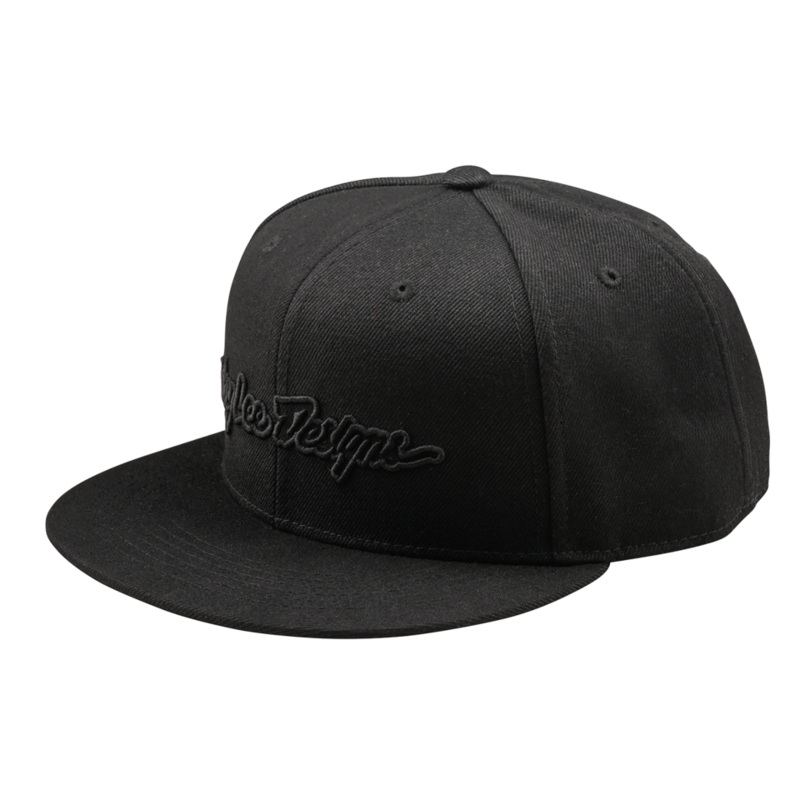Troy Lee Designs Flat Bill Snapback Hat-OSFM-Signature Black/Black