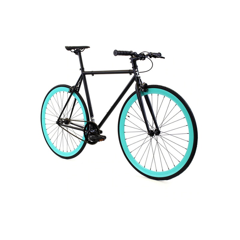 GOLDEN CYCLES JACKSON COMPLETE BIKE BLACK w/TEAL RIMS