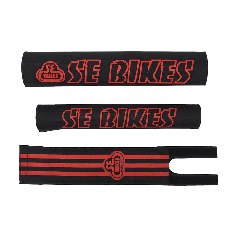 SE Racing 3 Piece BMX Padset – Black / Red