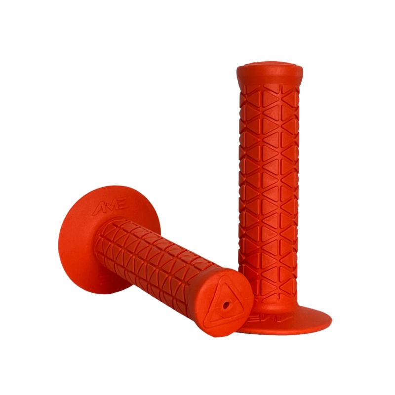 AME Triangle BMX Grips – Flanged – Orange – USA Made