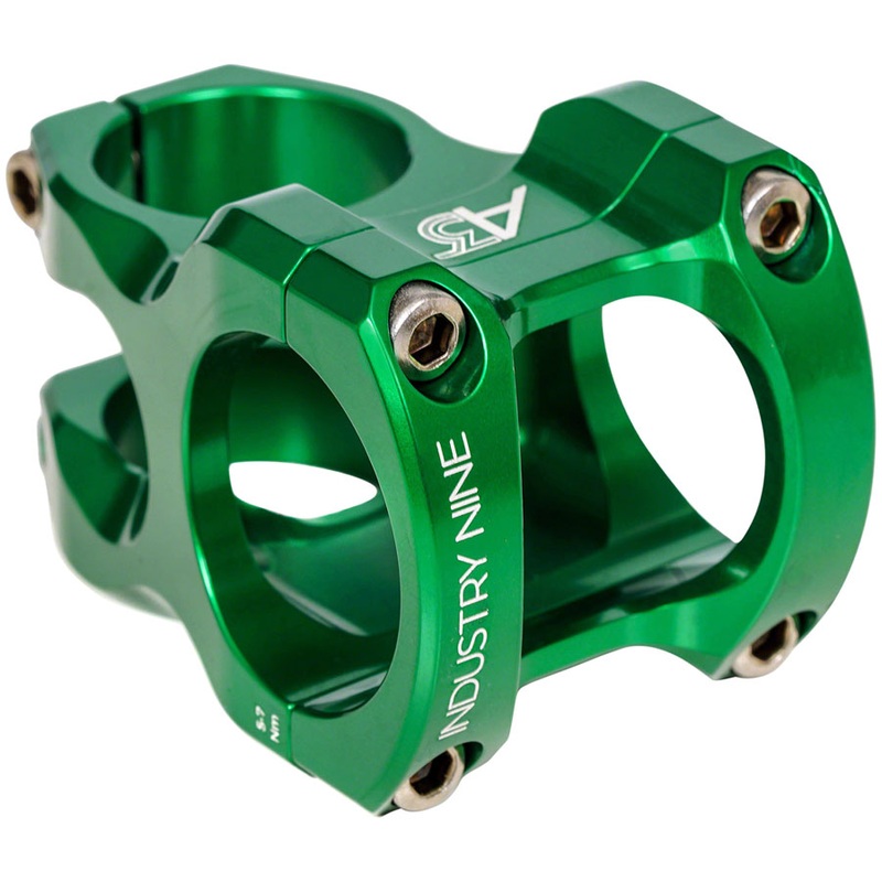 Industry Nine A318 Stem – 40mm, 31.8mm Clamp, +/-4.4, 1 1/8″, Aluminum, Green