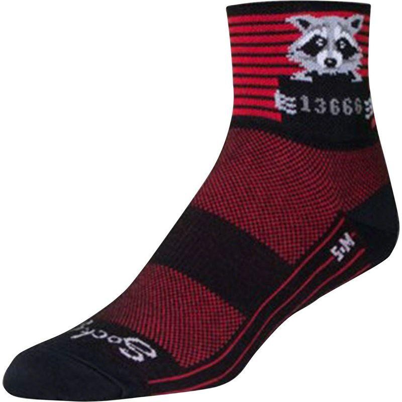 SockGuy Classic Busted Socks – 3 Black/Red Stripe Large/X-Large