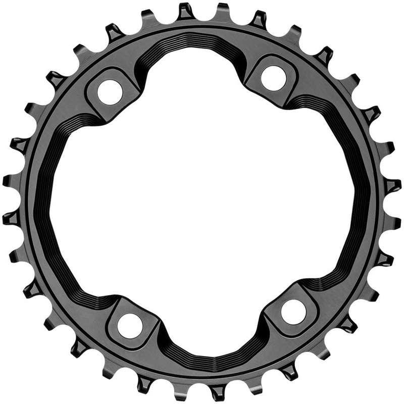 absoluteBLACK Round 96 BCD Chainring Shimano XT M8000 – 30t 96 Shimano Asymmetric BCD 4-Bolt Narrow-Wide BLK