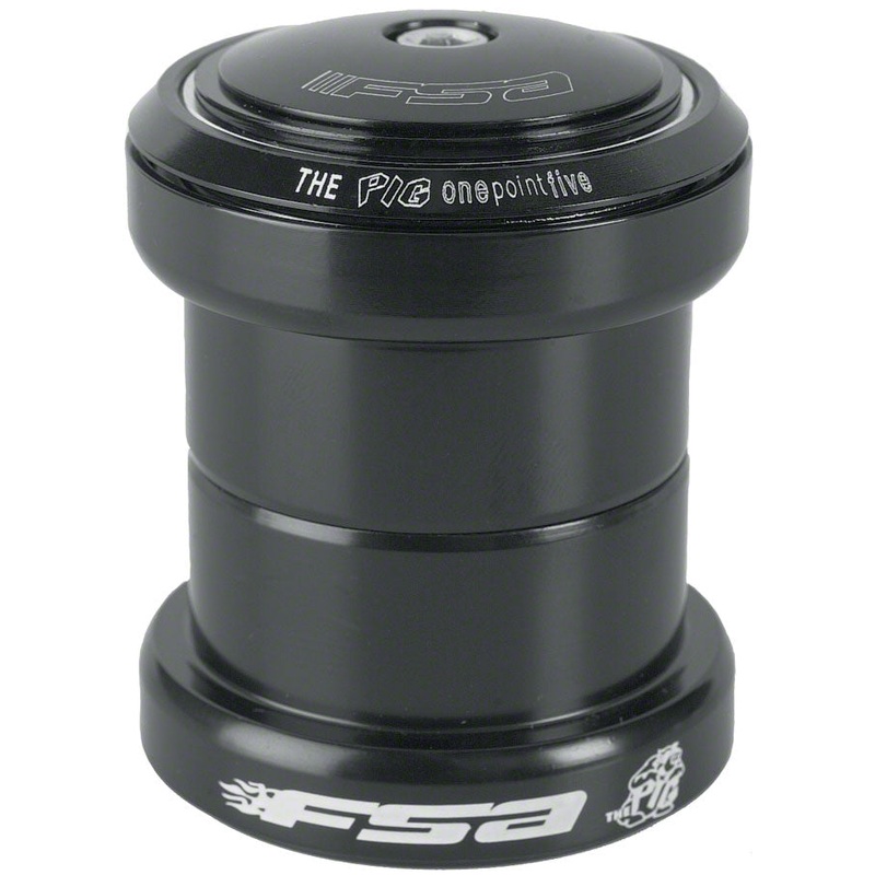 FSA Big Fat Pig 1.5″ Threadless Headset, Black Forged Chromoly Cups
