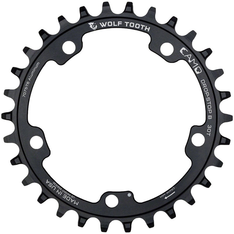 Wolf Tooth CAMO Aluminum Chainring – 28t, Wolf Tooth CAMO Mount, Drop-Stop B, Black
