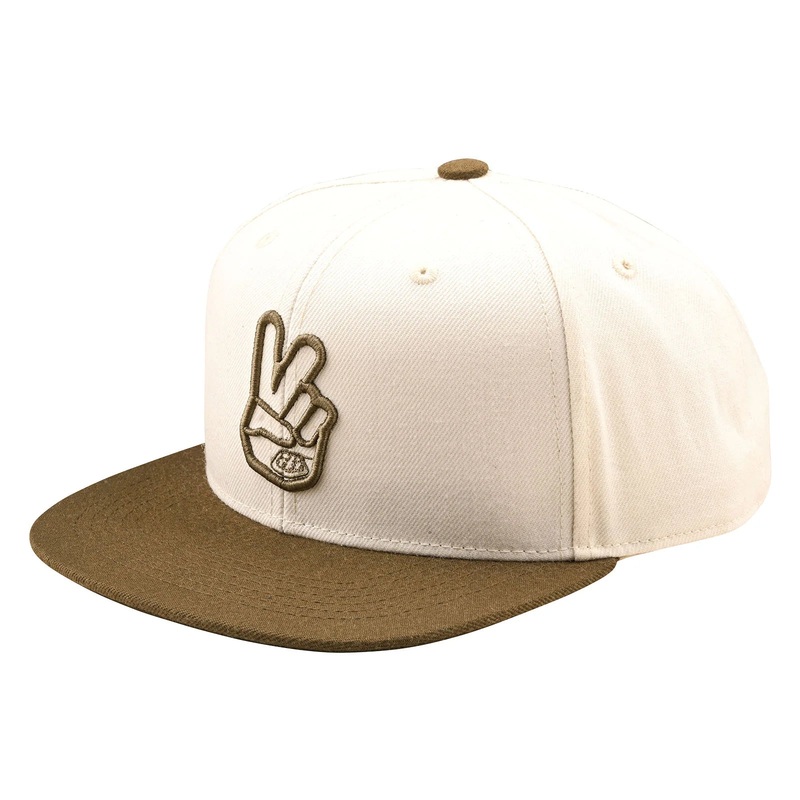 Troy Lee Designs Peace Flat Bill Snapback Hat – Vintage White-Olive